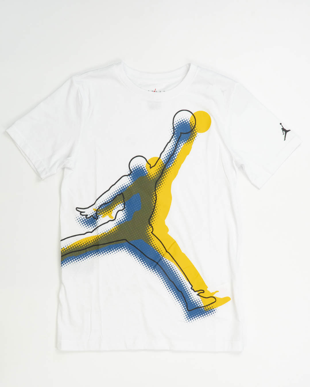T-shirt con stampa puntinata bluette/gialla