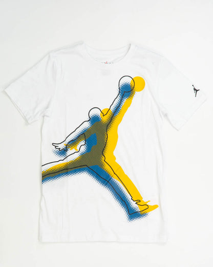 T-shirt con stampa puntinata bluette/gialla
