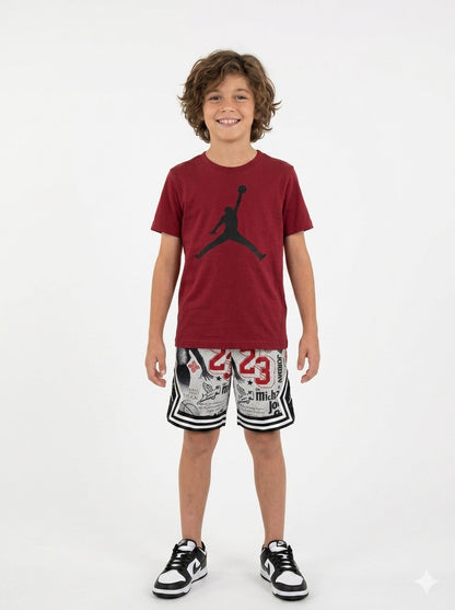 T-shirt con  stampa nera art.952423-R78 JORDAN
