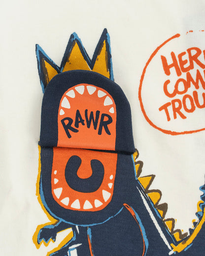 T-shirt con dinosauro con fauci spalancate I DO