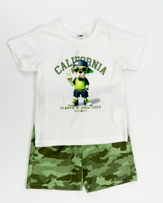 Completo 2 pz. con bermuda camouflage I DO