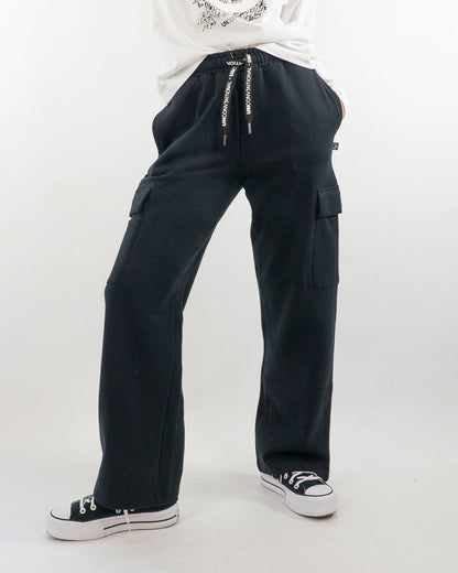 Pantaloni cargo felpati a gamba larga MELBY