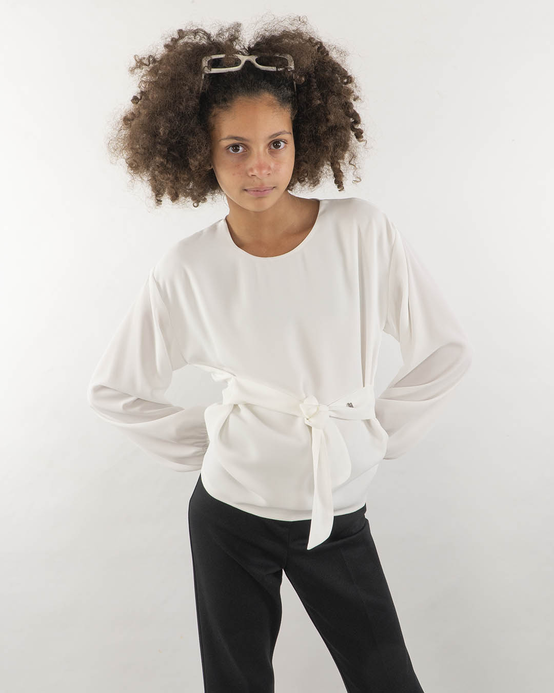 Camicia girocollo con fusciacca