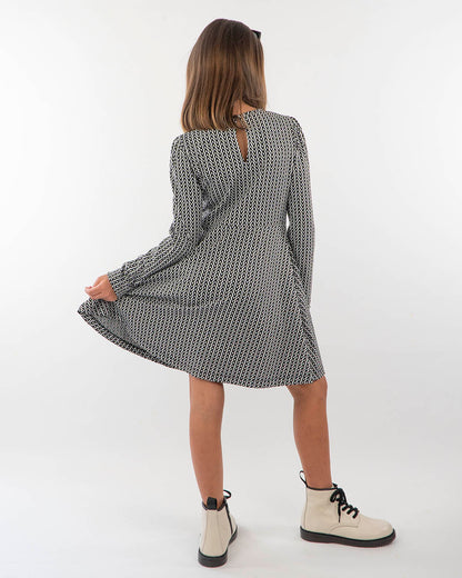 Vestito mainica lunga punto jacquard