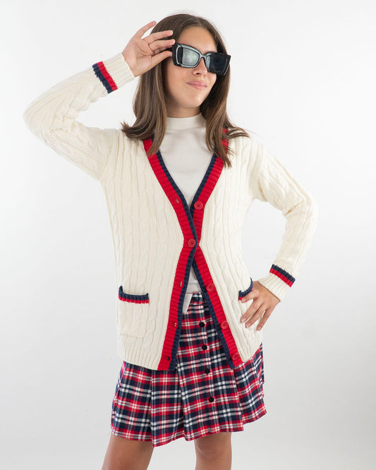 Cardigan lungo a trecce stile college I DO