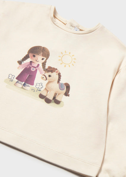 T-shirt con bimba e cavallino art.2.002-085MAYORAL