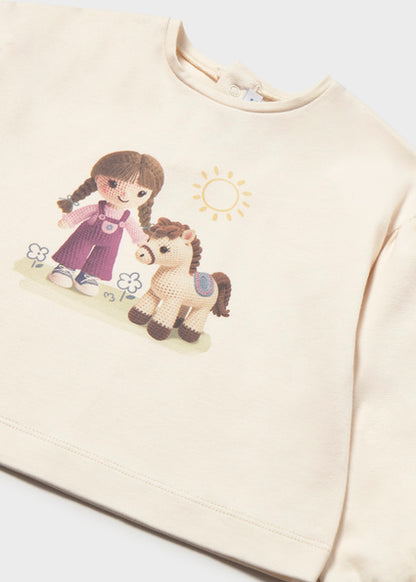 T-shirt con bimba e cavallino art.2.002-085MAYORAL