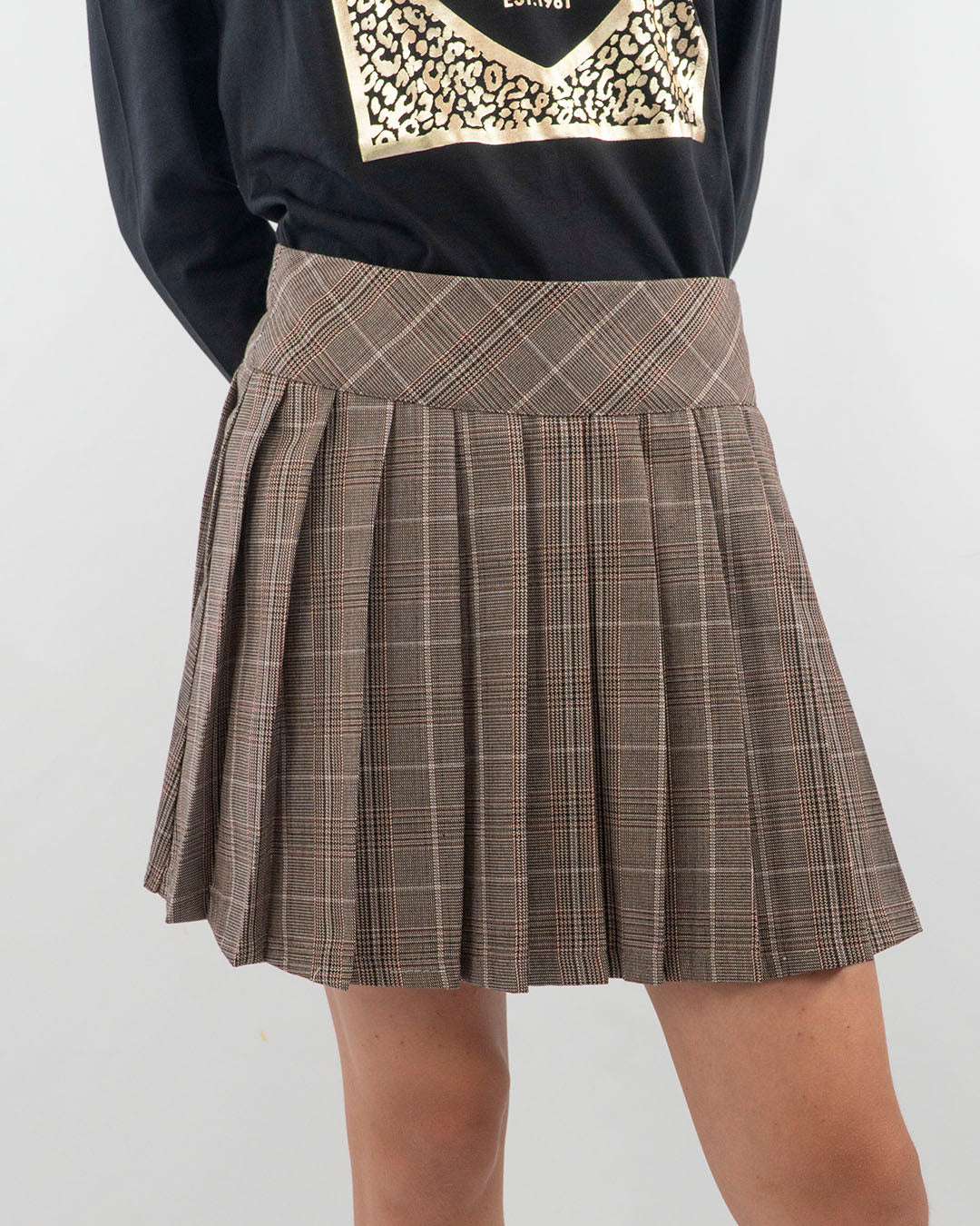 Gonna a quadri a pieghe GUESS