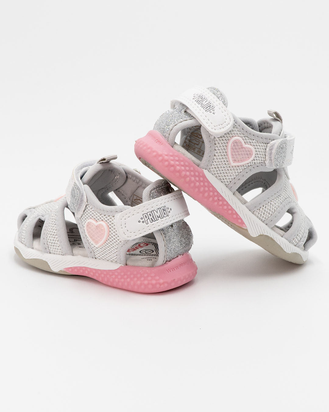 Sandalo chiuso lurex con cuori e strappoPRIMIGI