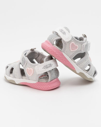 Sandalo chiuso lurex con cuori e strappoPRIMIGI