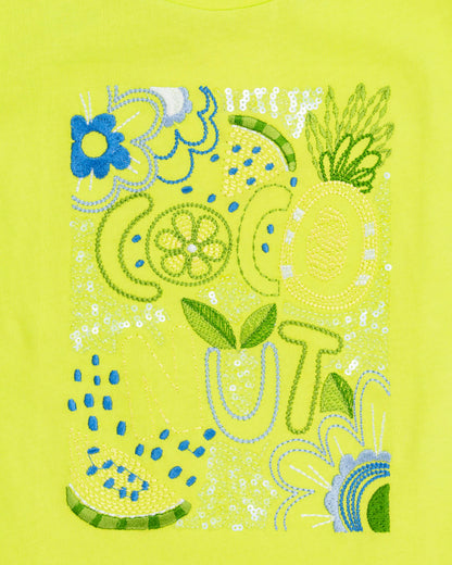 T-Shirt smanicata applicazioni coconut