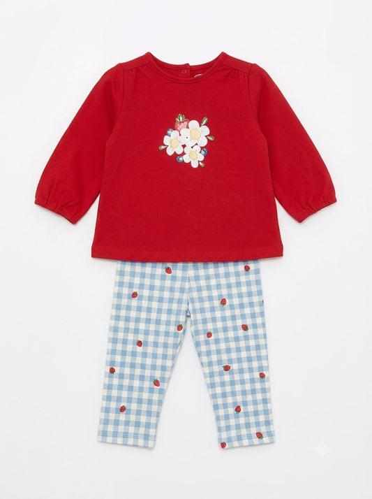Completo 2 pz. con legging a quadri MAYORAL