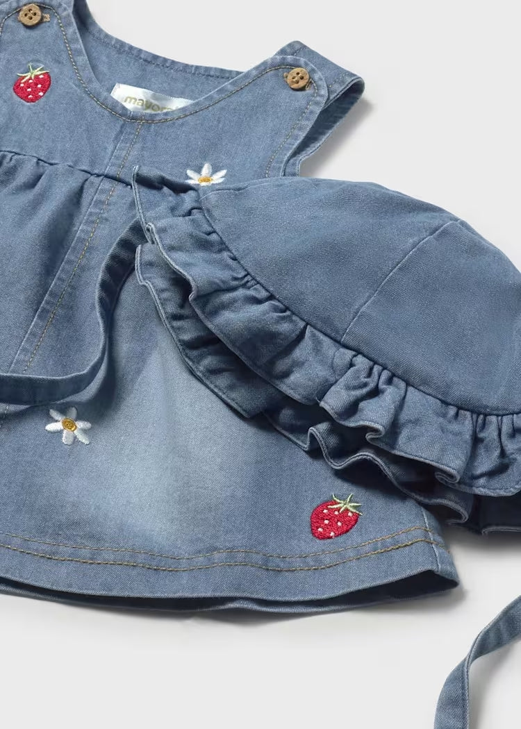 Abito in jeans ricamato con cappellino MAYORAL
