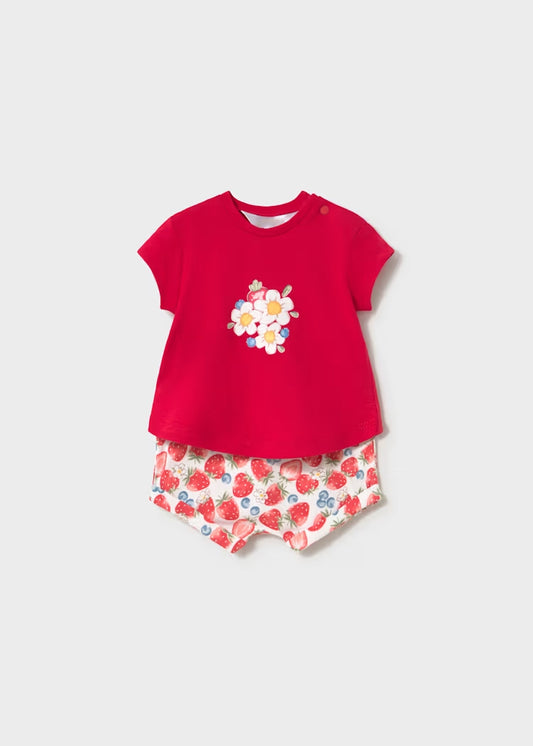 Completo 2 pz. corto con short a fragoline MAYORAL