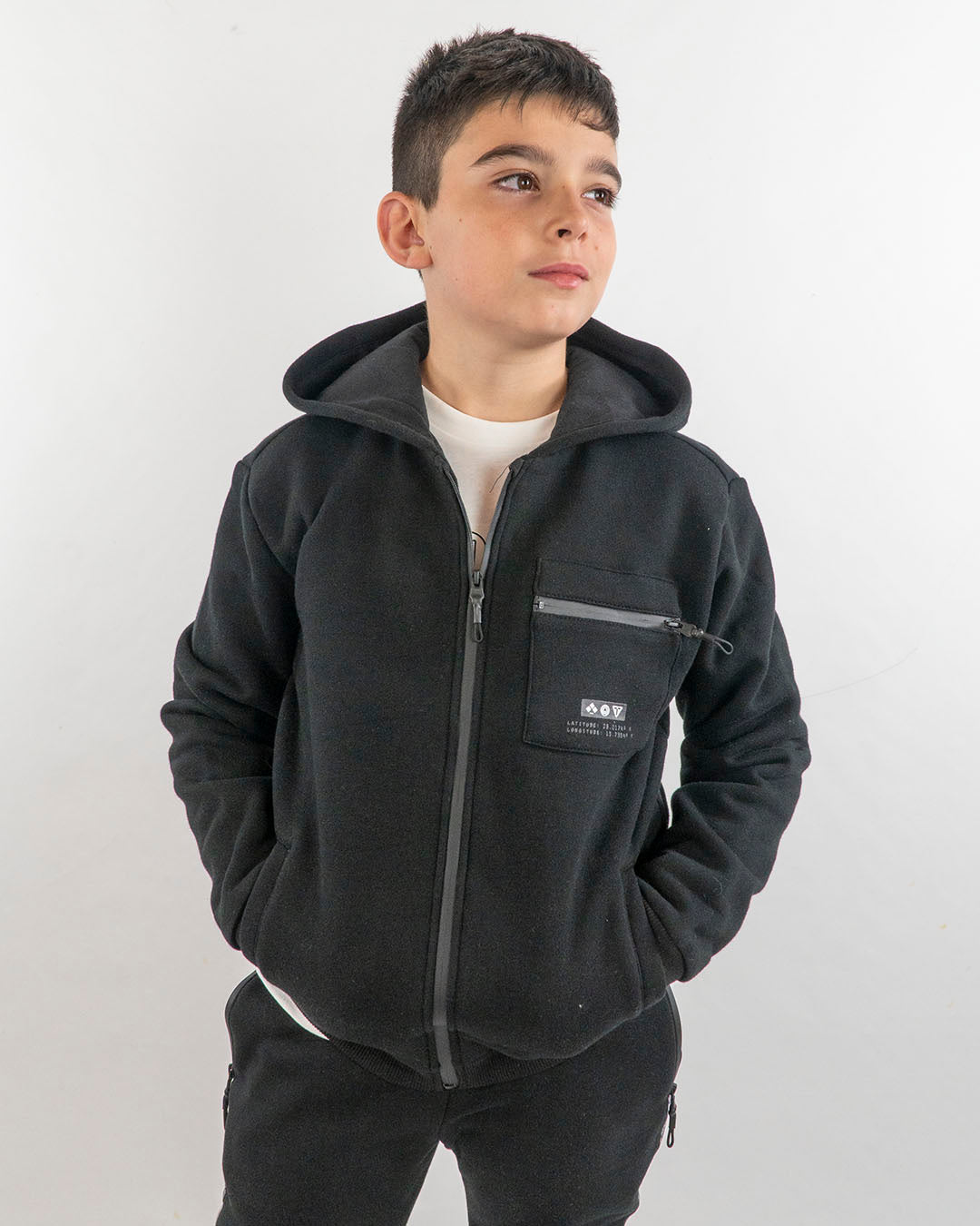 Felpa con zip e cappuccio felpata MAYORAL
