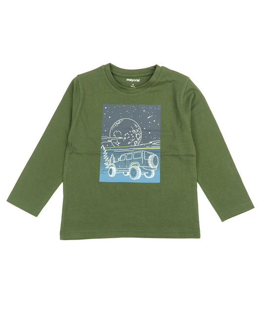 T-shirt con Jeep e paesaggio notturno MAYORAL