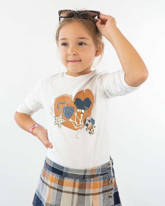 T-shirt  con elastico per capelli a pois MAYORAL