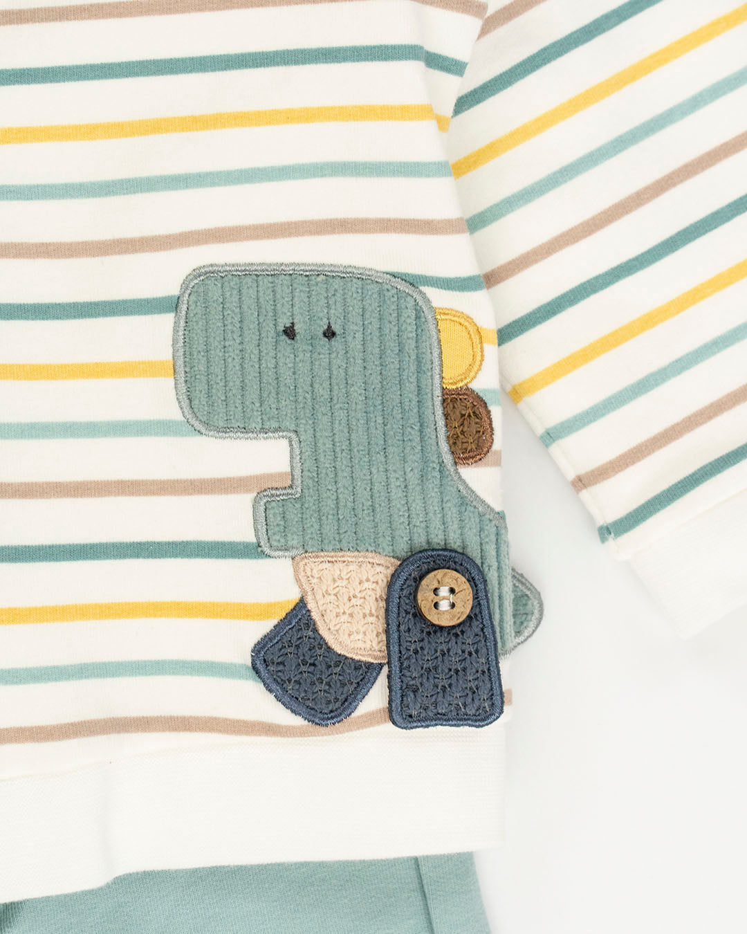 Tuta 3 pz. rigata felpata con dinosauri MAYORAL