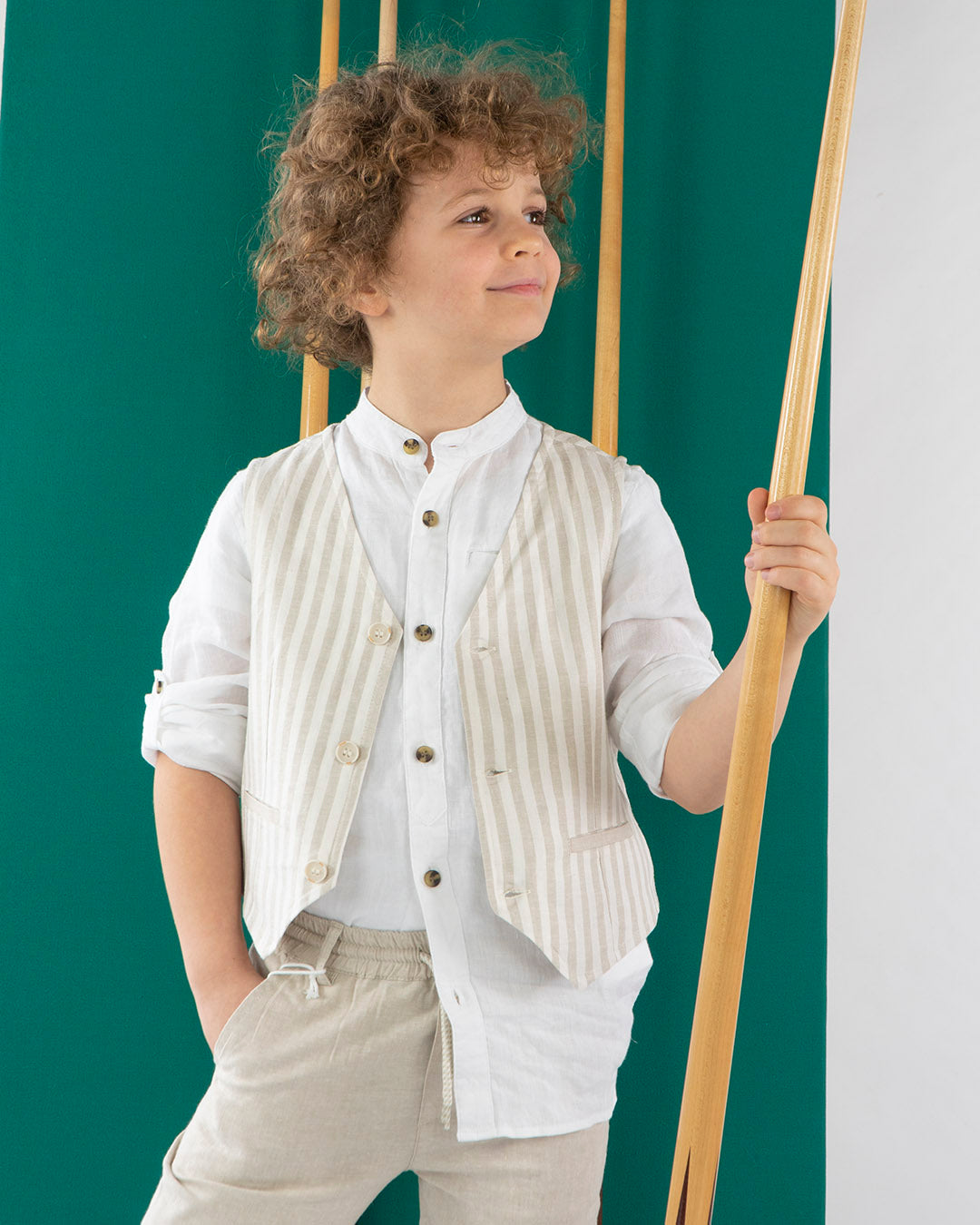 Gilet tre bottoni righe verticali