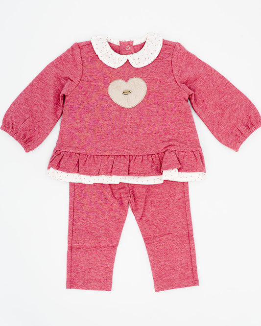 Completo 2 pezzi con cuore e voillant MAYORAL