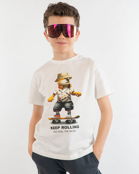 T-shirt manica corta con orso skater MAYORAL