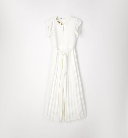 Tuta elegante plissettata con catenina dorata I DO