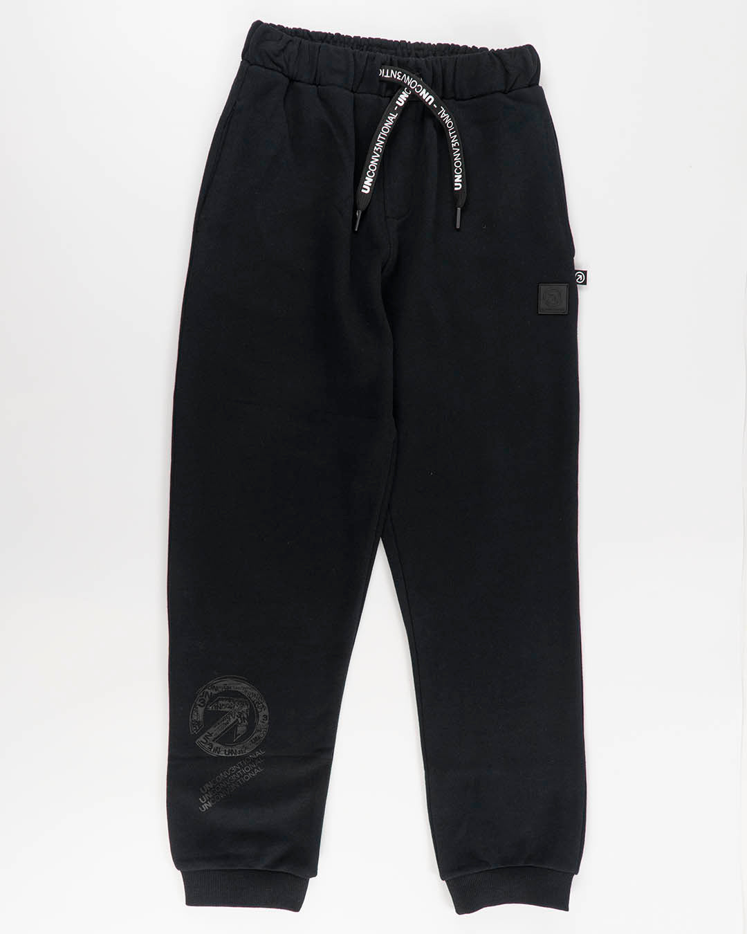 Pantaloni felpati con logo nero sul fondo MELBY