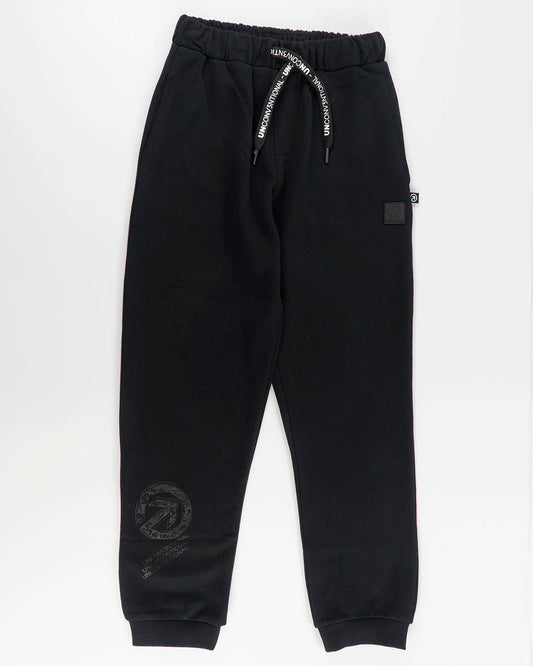 Pantaloni felpati con logo nero sul fondo MELBY