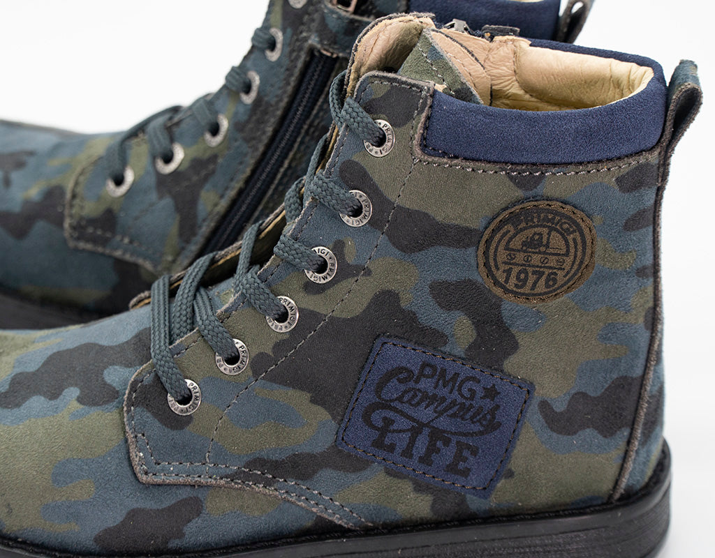 Anfibio in pelle camouflage con zip PRIMIGI
